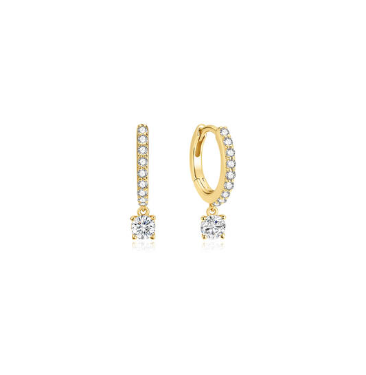  Luna Gaze - Ohrringe - Silber / 14kt GP - Zirkonia